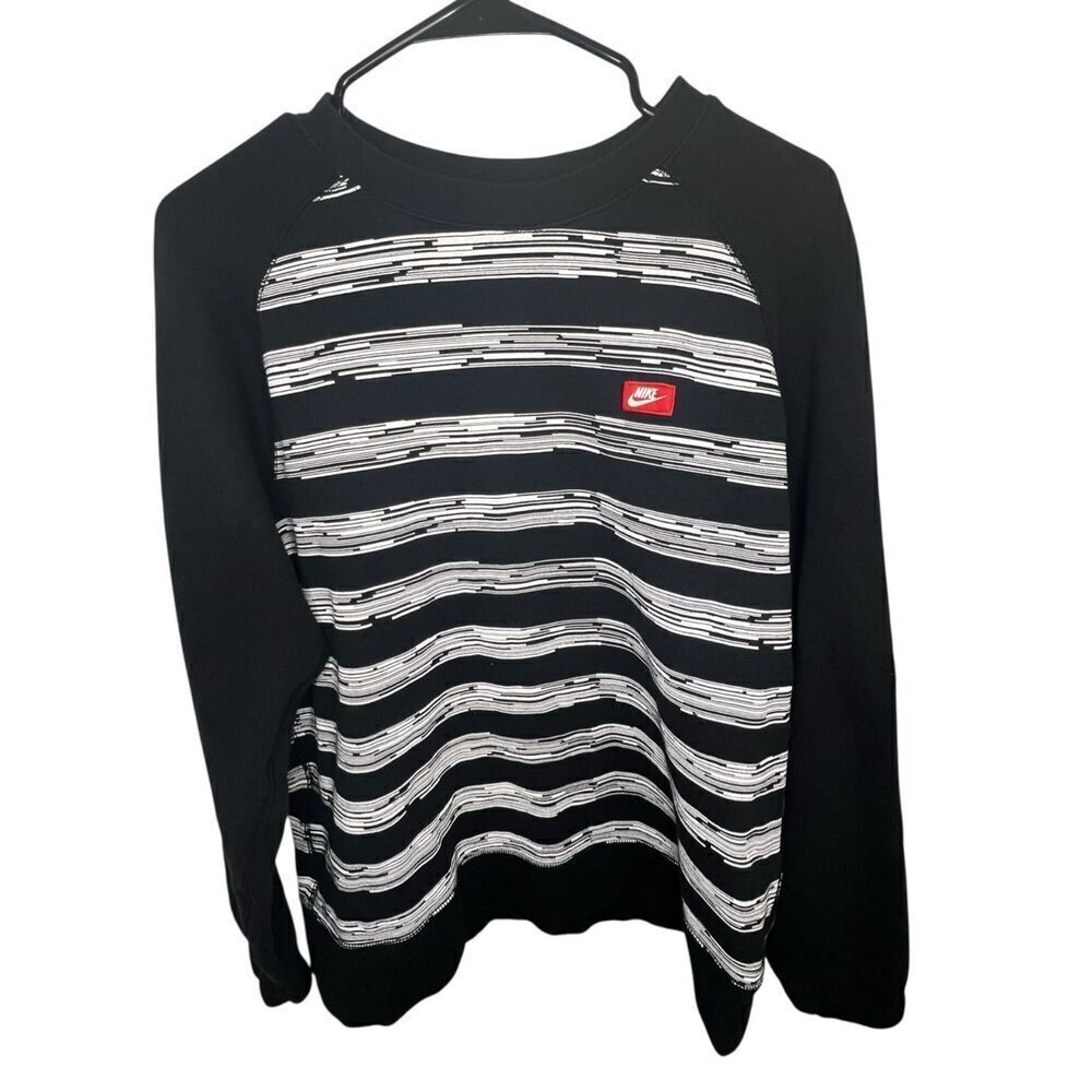 Nike Vintage Y2K Static Striped Long Sleeve Crewneck Sweatshirt